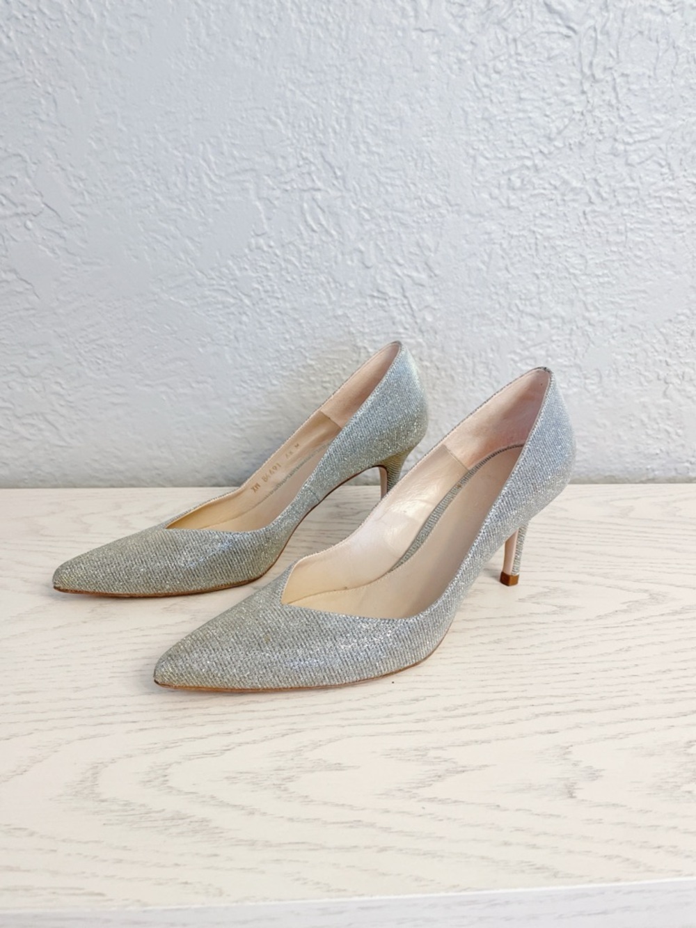 Stuart weitzman Stuart Power 75MM Point-Toe Pumps glitter - worn once - 6.5M